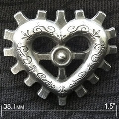 Clockwork Heart Pin Pins and Patches GG Silver  