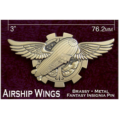Fantasy Airship Wings Insignia Pin Pins and Patches GG Brass  