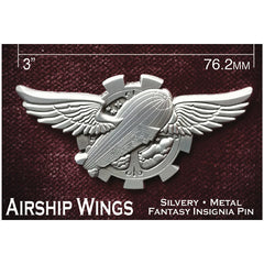 Fantasy Airship Wings Insignia Pin Pins and Patches GG Silver  