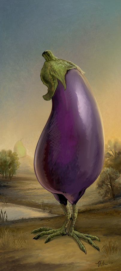 Weird Fruit Prints Art Cyberduds Great Eggplant - 9x18 ($14)  