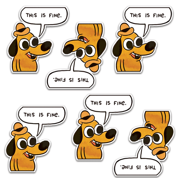 This is Fine Dog & Phrase Stickers 6-Pack Stickers Stickermule   