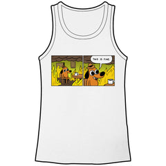 This Is Fine First 2 Panels Shirts and Tanks Shirts Brunetto Unisex Small Tank Top  
