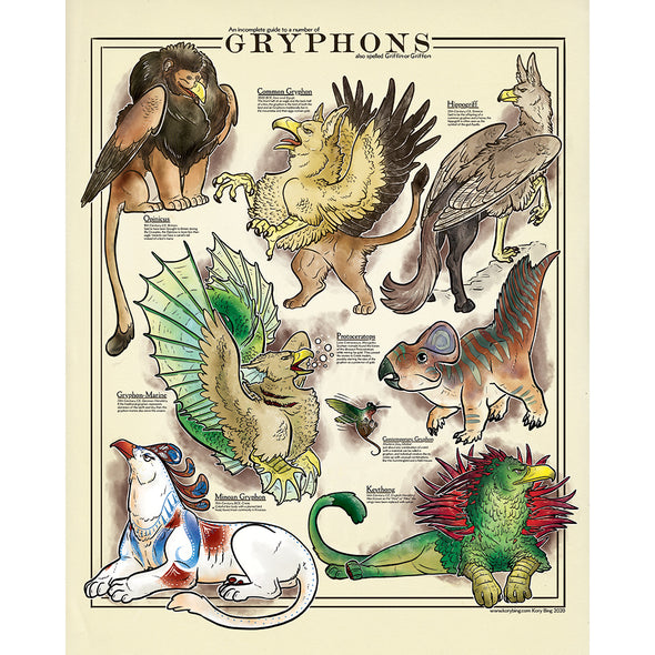 An Incomplete Guide to Gryphons Print Art Cyberduds   