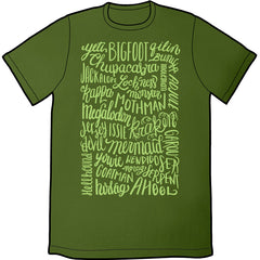 Cryptid Names Shirt Shirts Cyberduds Unisex Small Olive 