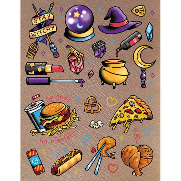 Witches N' Food Temporary Tattoos! Two Sheets! Tattoos 4imprint   