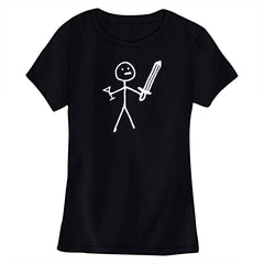 Minimalist Sword and Martini Guy Shirt Shirts Brunetto Ladies Small  