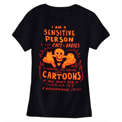 I Am A Sensitive Person Shirt Shirts clockwise Ladies Small Black 