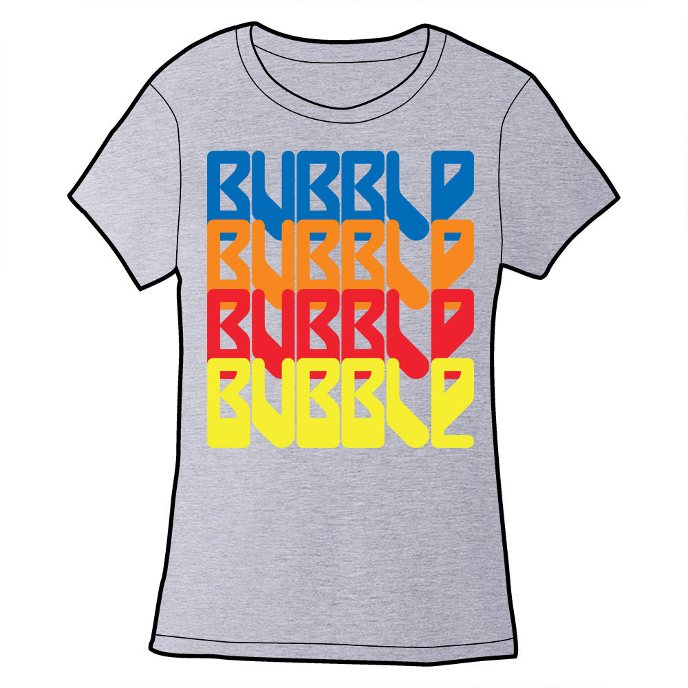 Bubble Retro Logo Shirt *LAST CHANCE* Shirts Cyberduds Gray Ladies Small 