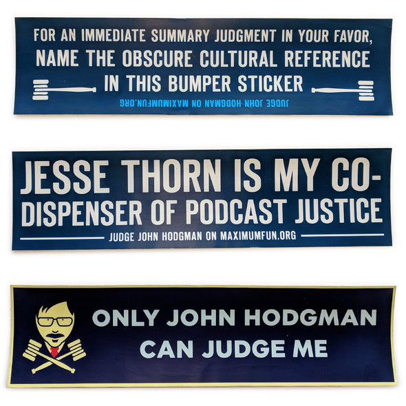 Judge John Hodgman Bumper Stickers 3-Pack Stickers Cyberduds   