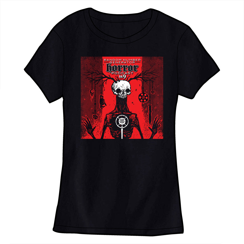 【Anyone more】Carol Belloa Ribbon Polar T-shirt Random Number Generator Horror Podcast No. 9 Antler Skull