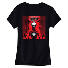 Random Number Generator Horror Podcast No. 9  Antler Skull Shirt VERSION ONE Shirts Cyberduds Ladies Small  