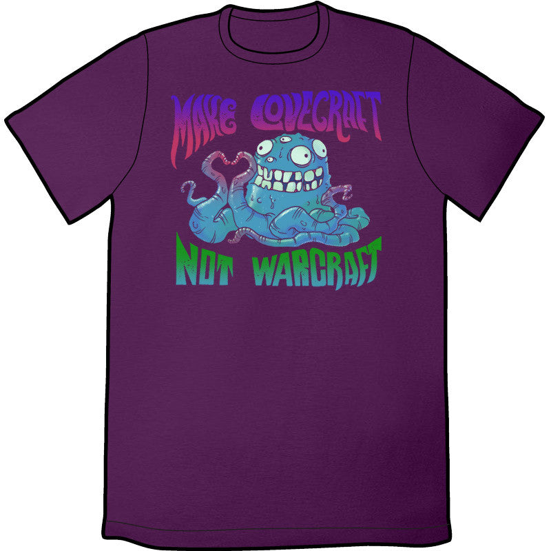 Make Lovecraft Not Warcraft Shirt Shirts Brunetto Eggplant Purple Mens/Unisex Small 