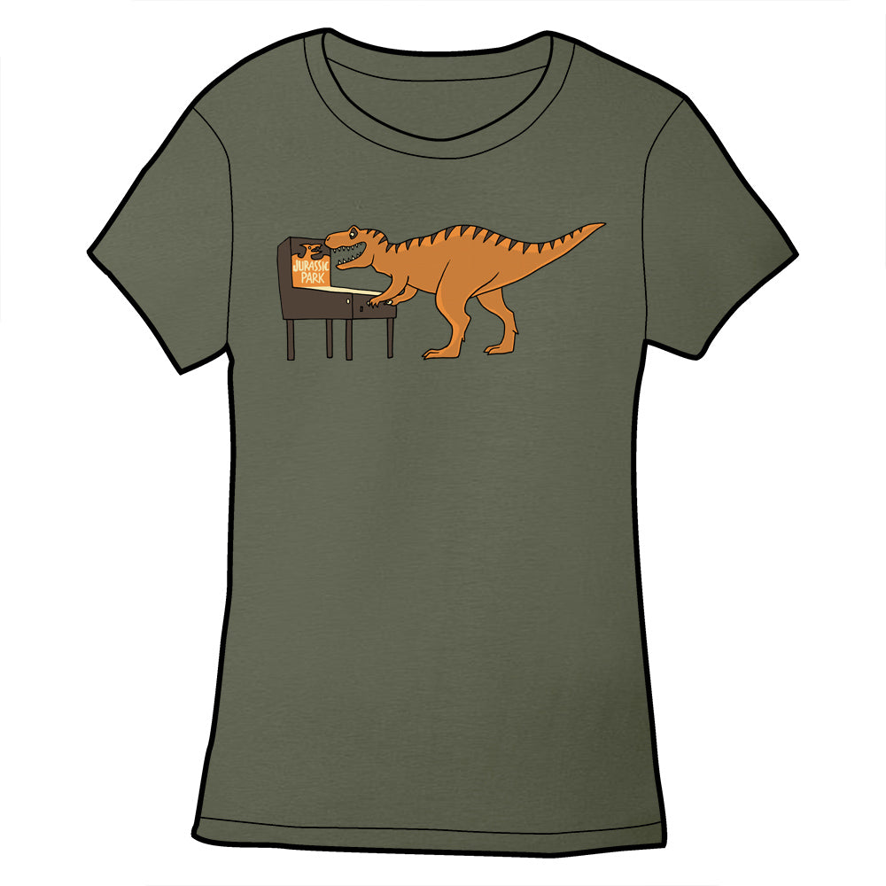 Dinosaur Pinball Shirt Shirts clockwise Ladies Small  