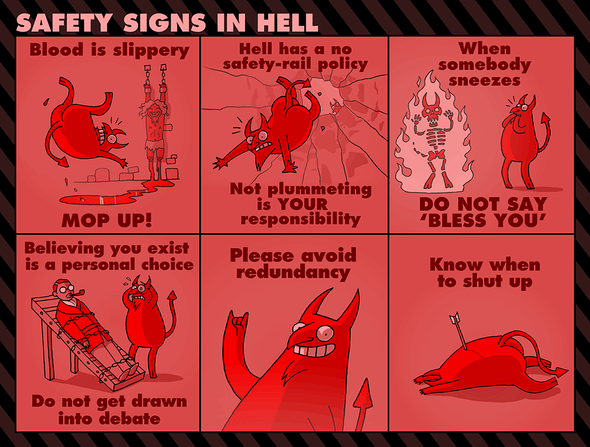 Safety Signs in Hell Print Art Cyberduds   
