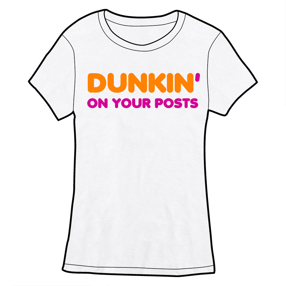 Dunkin' On Your Posts Shirt Shirts Brunetto Ladies/Fitted Small Shirt White 