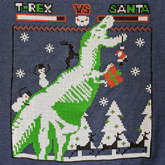 T-Rex Vs. Santa Sweater Shirts Brunetto   