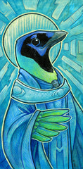 Animal Saints Prints Art Cyberduds Saint Green Jay - 11x17  