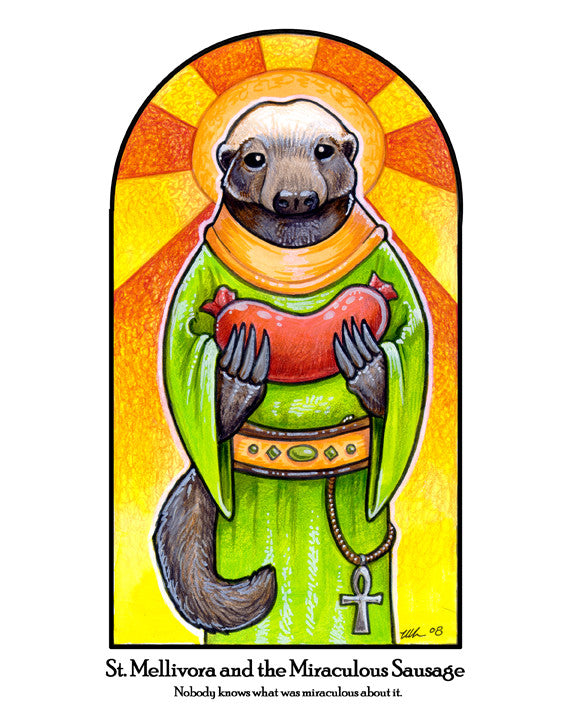 Animal Saints Prints Art Cyberduds Saint Mellivora - 11x17  