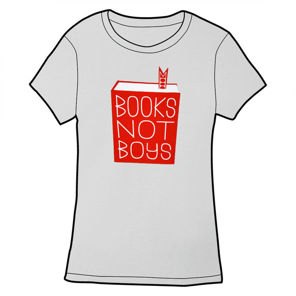 Books Not Boys Shirt *LAST CHANCE* Shirts Brunetto Ladies Medium  