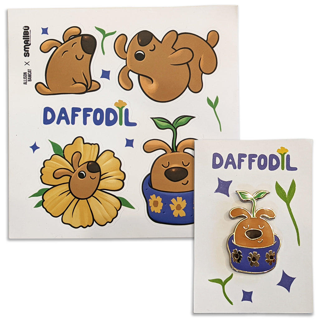 Daffodil Stickers and Pins Pins and Patches Smallbu BOTH!  