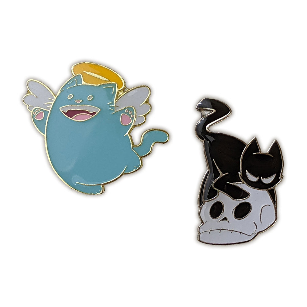 Good & Evil Cat Pin 2-Pack Pins and Patches SNF   