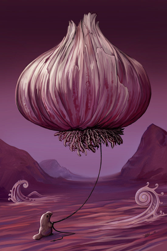 Bestiary Prints 2 Art Cyberduds Surreal Garlic - 12x18  
